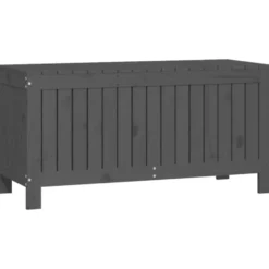 vidaXL - Tuinbox 108x42,5x54 cm massief grenenhout grijs opbergbox buitenbox
