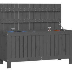 vidaXL - Tuinbox 108x42,5x54 cm massief grenenhout grijs opbergbox buitenbox