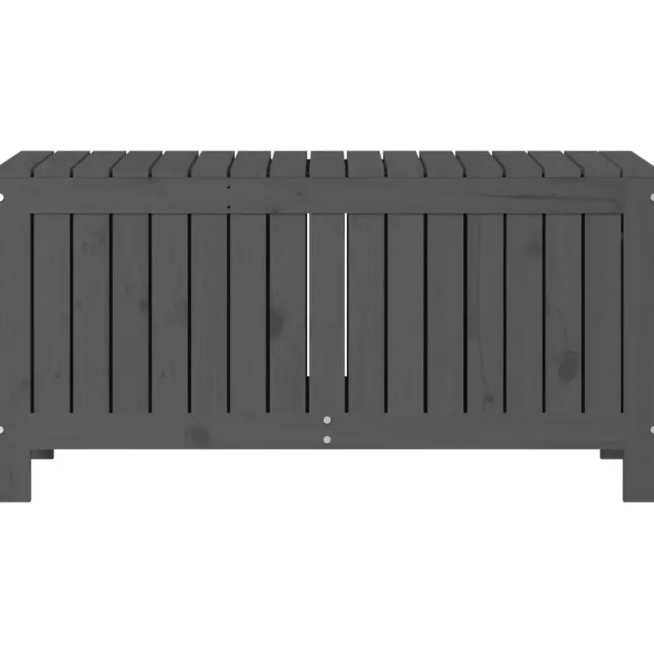vidaXL - Tuinbox 108x42,5x54 cm massief grenenhout grijs opbergbox buitenbox