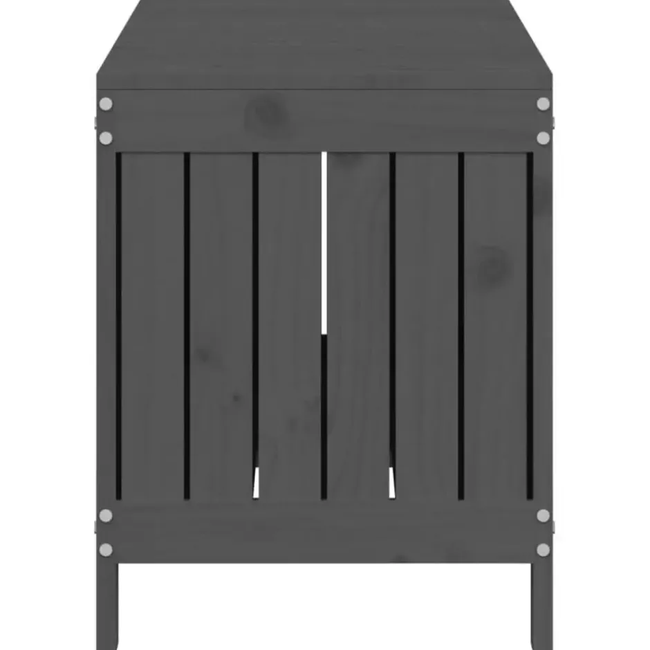 vidaXL - Tuinbox 108x42,5x54 cm massief grenenhout grijs opbergbox buitenbox