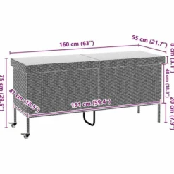 vidaXL - Tuinbox - Zwart - Poly rattan