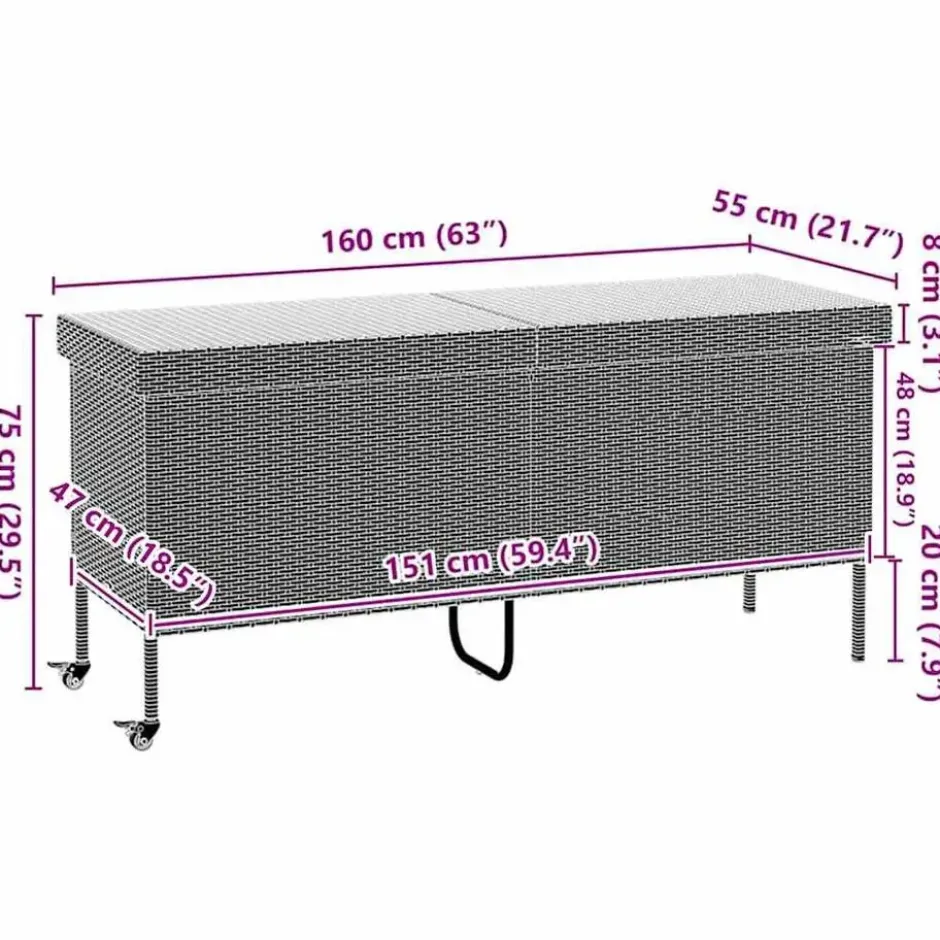 vidaXL - Tuinbox - Zwart - Poly rattan