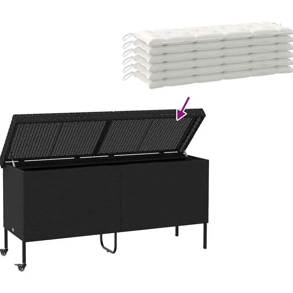 vidaXL - Tuinbox - Zwart - Poly rattan