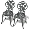 vidaXL - Tuin Eetstoel - Groen - Metaal - 2 stuks