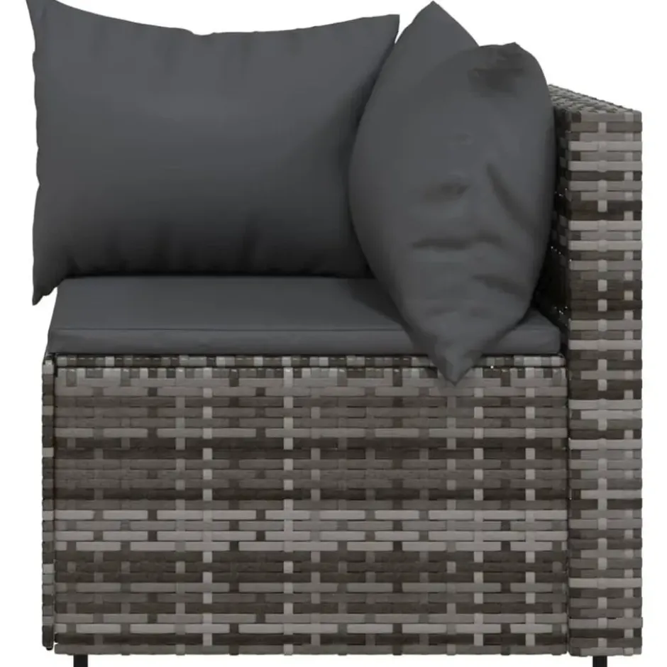 vidaXL - Tuinhoekbanken - Grijs - Poly rattan - 2 stuks - Met kussens