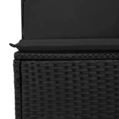 vidaXL - Tuinhoekbank - Zwart - Poly rattan - Met kussens