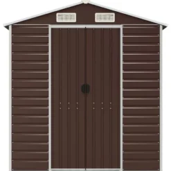 vidaXL - Tuinhuis Bruin 191x385x198 cm Gegalvaniseerd Staal