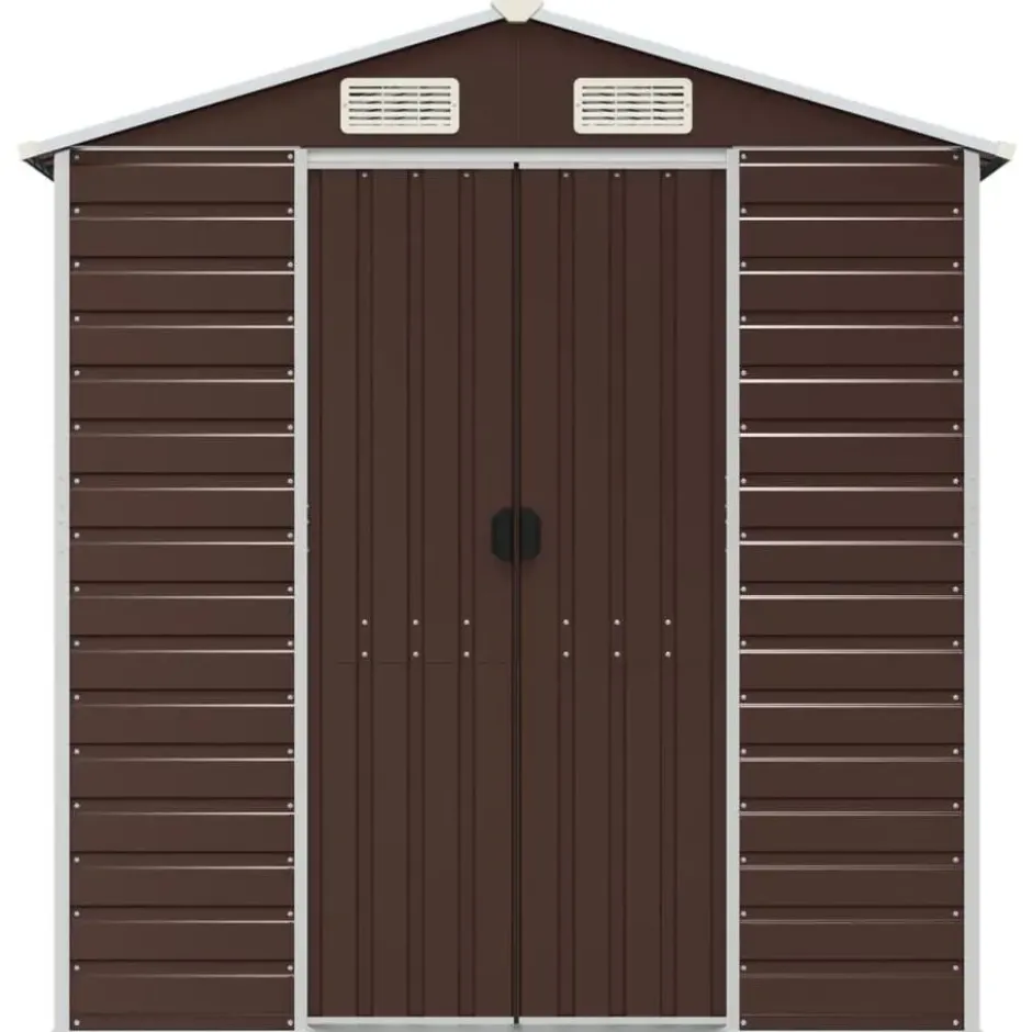 vidaXL - Tuinhuis Bruin 191x385x198 cm Gegalvaniseerd Staal