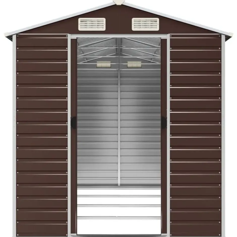 vidaXL - Tuinhuis Bruin 191x385x198 cm Gegalvaniseerd Staal