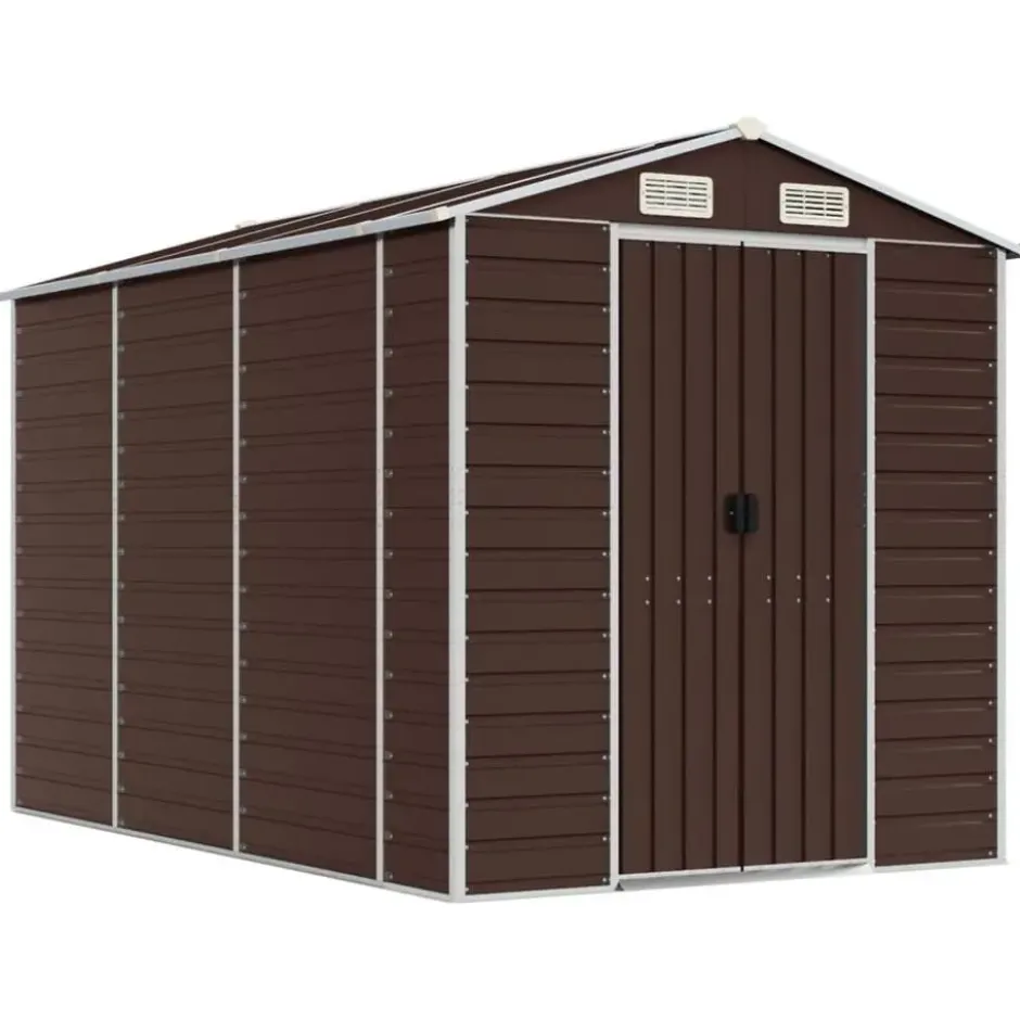 vidaXL - Tuinhuis Bruin 191x300x198 cm Gegalvaniseerd Staal