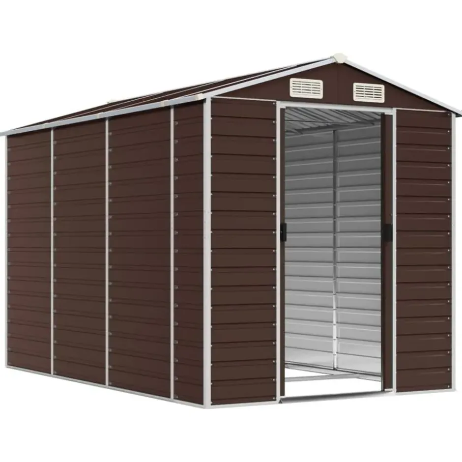 vidaXL - Tuinhuis Bruin 191x300x198 cm Gegalvaniseerd Staal