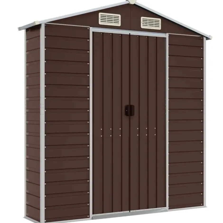 vidaXL - Tuinhuis Bruin 191x300x198 cm Gegalvaniseerd Staal