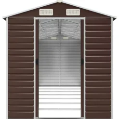 vidaXL - Tuinhuis Bruin 191x640x198 cm Gegalvaniseerd Staal