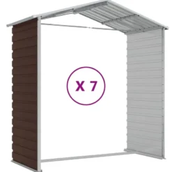 vidaXL - Tuinhuis Bruin 191x640x198 cm Gegalvaniseerd Staal
