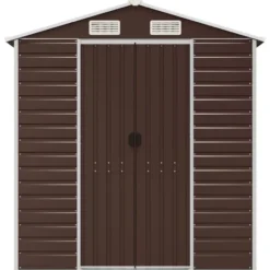 vidaXL - Tuinhuis Bruin 191x470x198 cm Gegalvaniseerd Staal