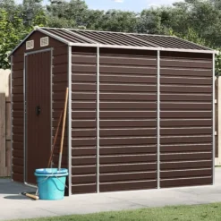 vidaXL - Tuinhuis Bruin 191x215x198 cm Gegalvaniseerd Staal