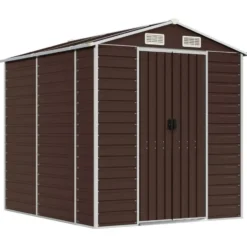 vidaXL - Tuinhuis Bruin 191x215x198 cm Gegalvaniseerd Staal
