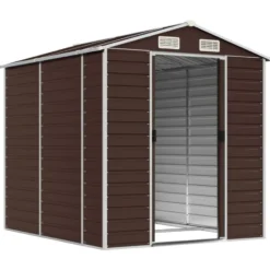 vidaXL - Tuinhuis Bruin 191x215x198 cm Gegalvaniseerd Staal