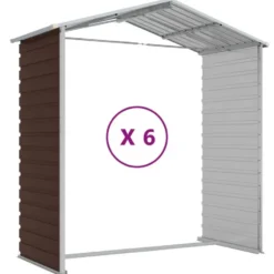 vidaXL - Tuinhuis Bruin 191x555x198 cm Gegalvaniseerd Staal