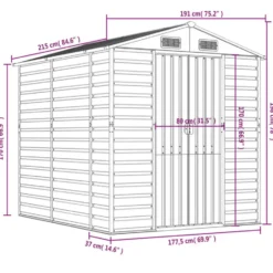vidaXL - Tuinhuis Groen 191x215x198 cm Gegalvaniseerd Staal