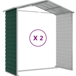vidaXL - Tuinhuis Groen 191x215x198 cm Gegalvaniseerd Staal
