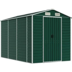 vidaXL - Tuinhuis Groen 191x300x198 cm Gegalvaniseerd Staal