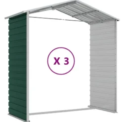 vidaXL - Tuinhuis Groen 191x300x198 cm Gegalvaniseerd Staal