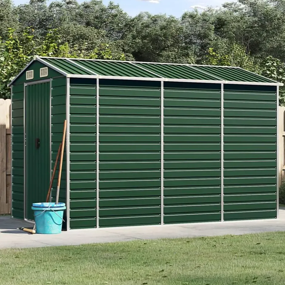 vidaXL - Tuinhuis Groen 191x300x198 cm Gegalvaniseerd Staal