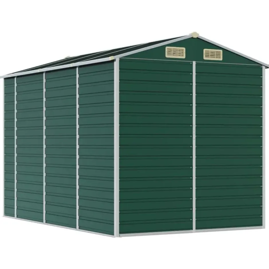 vidaXL - Tuinhuis Groen 191x300x198 cm Gegalvaniseerd Staal
