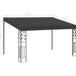 vidaXL - Tuinhuisje - Antraciet - Stof - 4 x 3x 2.5 m