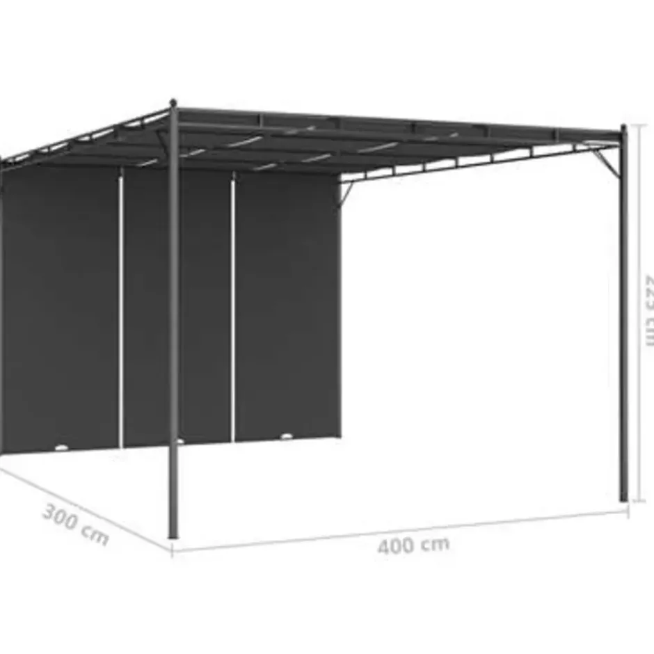 vidaXL - Tuinhuisje - Antraciet - Polyester - 4 x 3 x 2.25 m