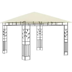 vidaXL - Tuinhuisje - Crème - Stof - 3 x 3 x 2.73 m