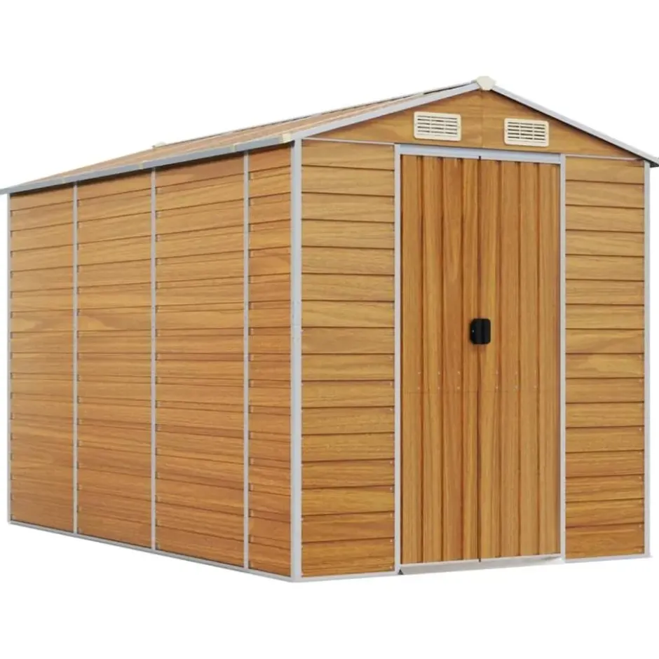 vidaXL - Tuinhuis Lichtbruin 191x300x198 cm Gegalvaniseerd staal