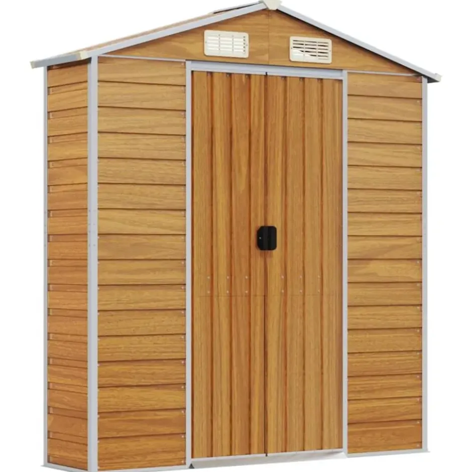 vidaXL - Tuinhuis Lichtbruin 191x300x198 cm Gegalvaniseerd staal