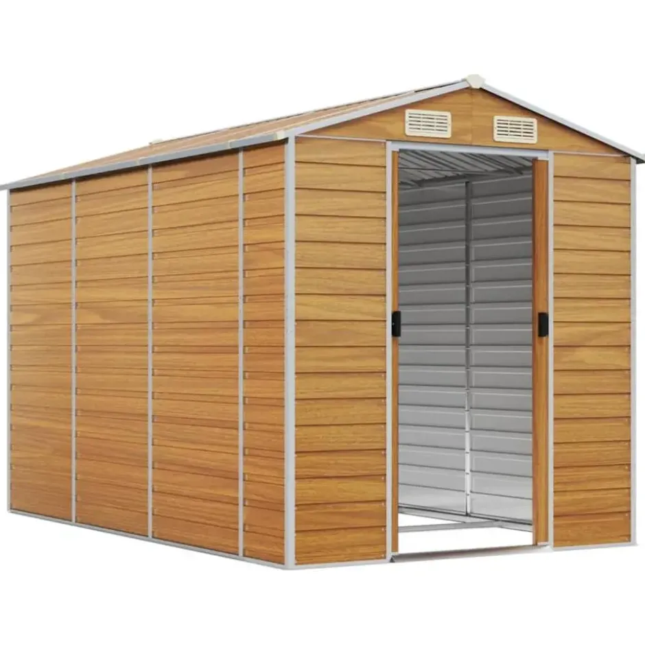 vidaXL - Tuinhuis Lichtbruin 191x300x198 cm Gegalvaniseerd staal