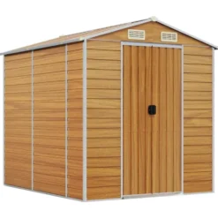 vidaXL - Tuinhuis Lichtbruin 191x215x198 cm Gegalvaniseerd staal