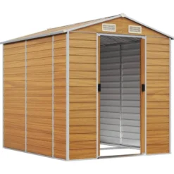 vidaXL - Tuinhuis Lichtbruin 191x215x198 cm Gegalvaniseerd staal