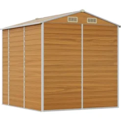 vidaXL - Tuinhuis Lichtbruin 191x215x198 cm Gegalvaniseerd staal