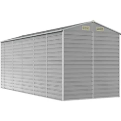 vidaXL - Tuinhuis Lichtgrijs 191x470x198 cm Gegalvaniseerd Staal