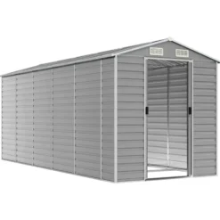 vidaXL - Tuinhuis Lichtgrijs 191x470x198 cm Gegalvaniseerd Staal
