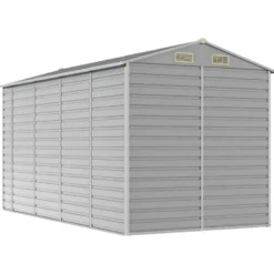 vidaXL - Tuinhuis Lichtgrijs 191x385x198 cm Gegalvaniseerd Staal