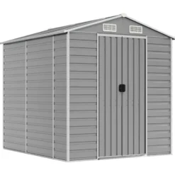 vidaXL - Tuinhuis Lichtgrijs 191x215x198 cm Gegalvaniseerd Staal
