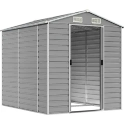 vidaXL - Tuinhuis Lichtgrijs 191x215x198 cm Gegalvaniseerd Staal
