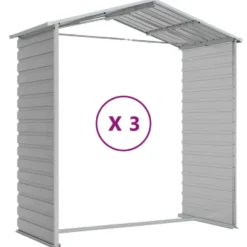 vidaXL - Tuinhuis Lichtgrijs 191x300x198 cm Gegalvaniseerd Staal