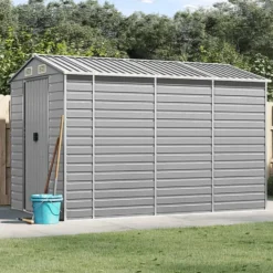vidaXL - Tuinhuis Lichtgrijs 191x300x198 cm Gegalvaniseerd Staal