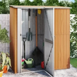 vidaXL - Tuinhuis 180,5x97x209,5 cm gegalvaniseerd staal houtlook