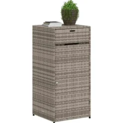 vidaXL - Tuinkast 55x55x111 cm poly rattan grijs tuin kast kastje buiten