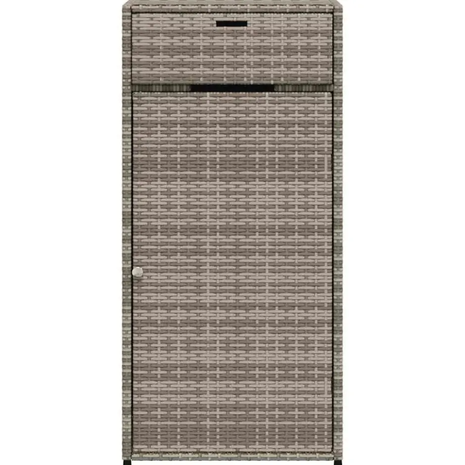 vidaXL - Tuinkast 55x55x111 cm poly rattan grijs tuin kast kastje buiten