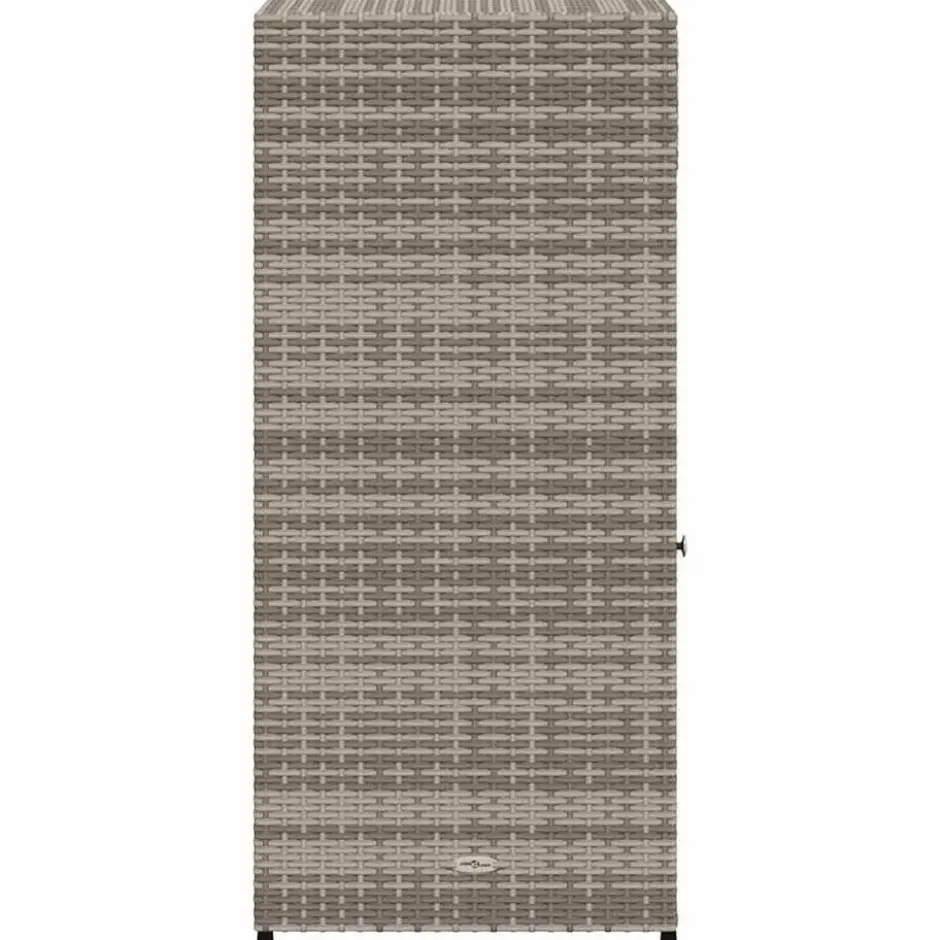 vidaXL - Tuinkast 55x55x111 cm poly rattan grijs tuin kast kastje buiten