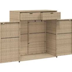 vidaXL - Tuinkast 105x55x113 cm poly rattan grijs tuin kast kastje buiten